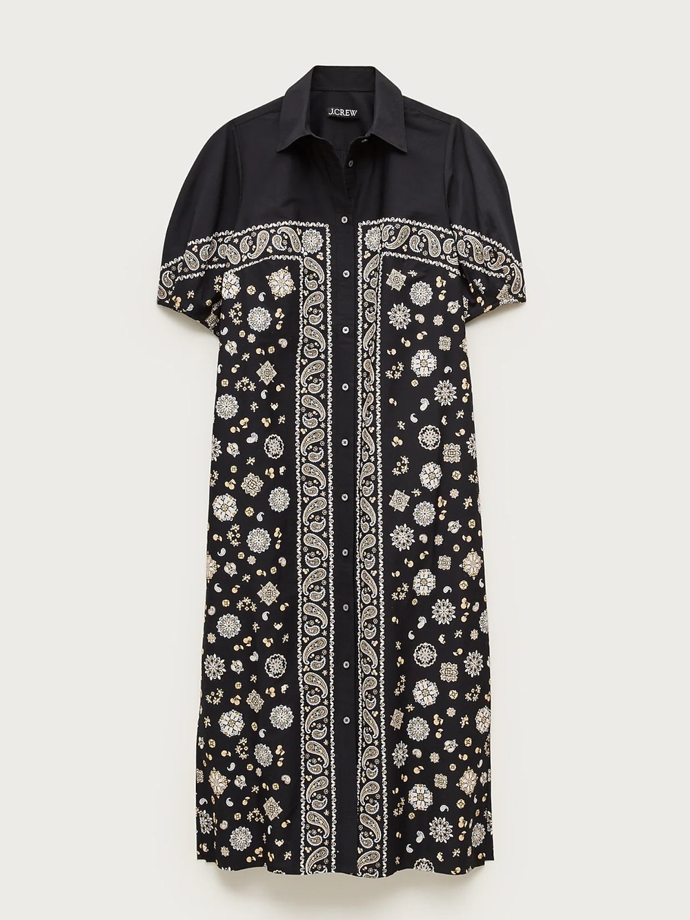 J Crew Bandana Print Cotton Poplin Midi Shirt Dress NWT - Picture 2 of 11